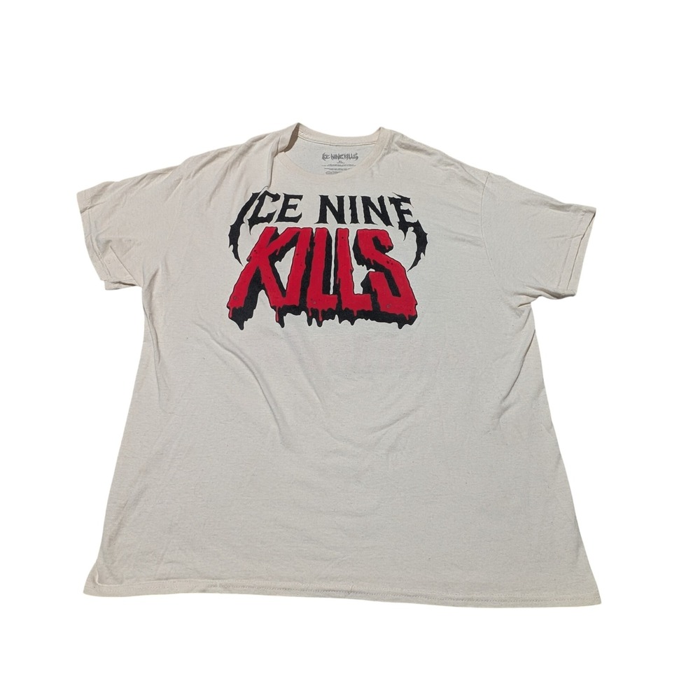 Ice Nine Kills T-Shirt Mens XL Cream Welcome To Horrorwood Band Tee Metalcore